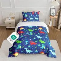 Merkloos Couverture dinosaure 135x200 cm avec taie d'oreiller 80x80 cm