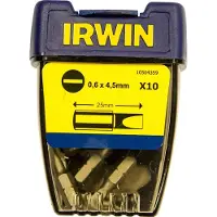 Irwin set d'embouts plats 25mm 1/4inch (10 pcs.)