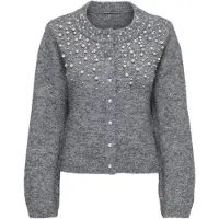 ONLY Cardigan 'ONLMIGGIE' gris chiné / blanc perle