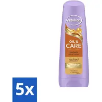 Unilever 5 x Après-shampooing Andrélon Oil & Care pour cheveux secs et crépus, 200 ml - Pack économique - 5 pièces