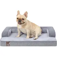 Merkloos Lit pour chien, dimensions 73x45x15 cm, idéal pour le repos, housse amovible, imperméable, dossier en forme de U, antidérapant, couleur gris