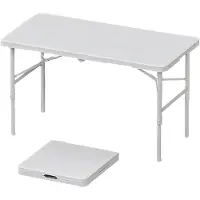 StarTech.com Table pliante - Table de camping et de jardin en plastique - 122 x 60 cm - Réglable en hauteur - Structure métallique robuste - Poignée de transport