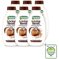 Garnier 6 bouteilles de shampooing Loving Blends, lait de coco et macadamia, pour cheveux normaux à secs, 300 ml - Pack économique - 6 pièces