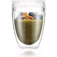 Bodum Lot de 2 gobelets - Pavina To Go - Plastique à double paroi - Couvercle hermétique - 30 cl - Transparent