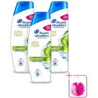 Head & shoulders 3 bouteilles de shampooing Apple Fresh - 400 ml - Lot de 3