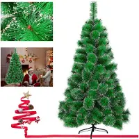 LZQ Arbre de Noël artificiel 150cm Sapin de Noël en épicéa Décoration Arbre de Noël avec support métallique Décoration de Noël, montage rapide