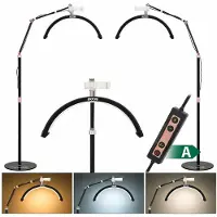 Calissimo Lampe cosmétique demi-lune LED sur pied pour extensions de cils noire