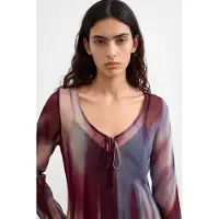 Desigual Chemisier crème / bleu foncé / lie de vin