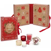 Merkloos Calendrier de l'Avent avec bougies de Noël, 24 bougies parfumées, de couleur rouge, pour la période de Noël