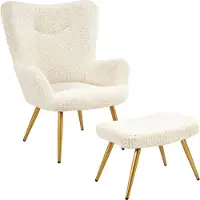 Yaheetech Fauteuil relaxant avec repose-pieds, revêtement en polyester, fauteuil télé, fauteuil inclinable