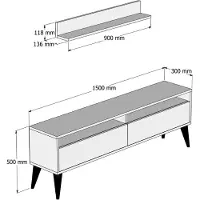 Skye Decor , Best - Oak, meuble TV, chêne, 100 % PANNEAUX DE SPANCE REVÊTUS DE MÉLAMINE, 150 x 30 x 50 cm