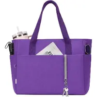 Merkloos Grand sac à main pour femmes, sac d'école, sac à bandoulière, couleur violette, idéal pour le travail