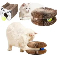 Merkloos Arbre à gratter pliable pour chats, avec cloche en forme de boule, idéal pour les chats et les chatons, jouet d'intérieur