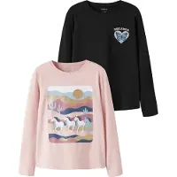 Name it T-Shirt 'NKFVIX' bleu clair / rose pastel / noir / blanc