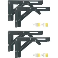 Merkloos Supports muraux pliables en acier inoxydable, de 8 pouces, lot de 4, pour établi