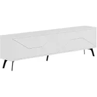 Skye Decor , Dune - White, Table de télévision, blanc, 100 % PANNEAUX DE MÉLAMINE RECOUVERTS, 180 x 29,6 x 50 cm