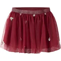 Name it Jupe 'NMFVeross' brun foncé / rouge carmin / argent