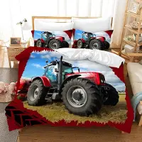 Merkloos Parure de lit pour bébé, motif tracteur en 3D, en microfibre, dimensions 200 x 200 cm, idéale pour une chambre d'enfant