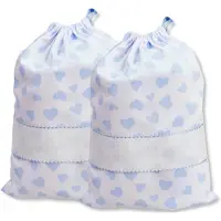 OEM Lot de 2 pochettes en coton piqué, dimensions 27 x 35 cm, couleur bleu ciel