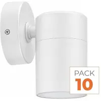 Silamp Applique murale blanche, indice de protection IP65, pour ampoule GU10 - Pack de 10
