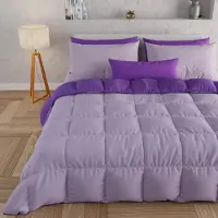OEM Couverture d'hiver 220x260 cm, pour 1 à 2 personnes, couleur lilas, en microfibre, 300 g/m²