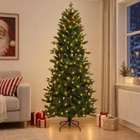 Syfax Arbre de Noël artificiel pliable, 240 cm, 300 LED