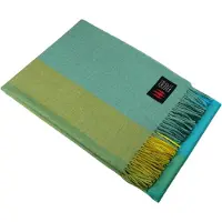 OEM Couverture en 100% alpaga, dimensions 135 x 200 cm, couleurs : bleu pétrole, ocre, vert turquoise