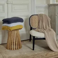 OEM Couverture 130x170 cm, anthracite, 100% polyamide, douce, texturée