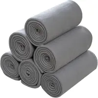 OEM 6 couvertures en polaire, 125x150 cm, douces, légères, de couleur grise