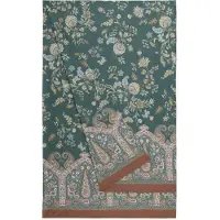 OEM Foulard en coton 100%, motif "Roses indiennes", dimensions 270x270 cm, couleur vert