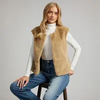 L'amore Couture Gilet en fausse fourrure Springfield femmes - Natural