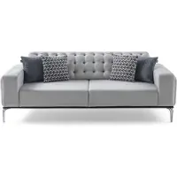 AEA Moderner Chesterfield Hellgrauer 3-Sitzer Wohnzimmer Luxus Dreisitzer