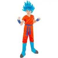 Chaks Déguisement Sangoku Super Saiyan Blue Enfant Licence Officielle Dragon Ball Super - Orange - 116 cm