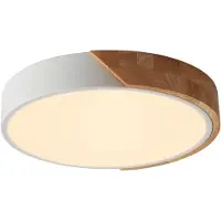 COMELY , lampe de plafond LED en bois, 30W, éclairage moderne et chaleureux, 3000K – Blanc – 3000K, lumière blanche chaude