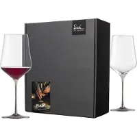 Eisch , 2 verres à Bordeaux, modèle 518/21, présentés dans une boîte cadeau "Festivity", gamme RAVI PLATINUM, référence 75851821/180283