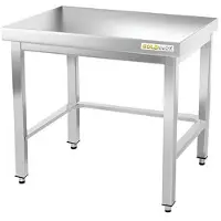 GOLDINOX Table de travail en inox soubassement 800 x 700 mm avec renfort PREMIUM -