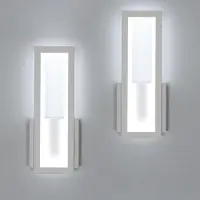 COMELY Osairous, applique murale LED intérieure, design moderne, lot de 2, 16W, 1800 lumens, 6500K, blanc – blanc chaud + blanc froid 6500K