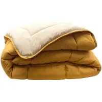 Merkloos Couverture d'hiver 160 x 220 cm - Bicolore, jaune et gris