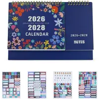 Merkloos Calendrier familial 2026-2028 pour 3 ans, avec des autocollants