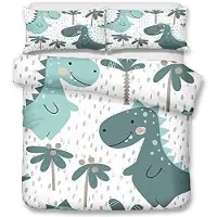 Merkloos Couvre-lit avec motif dinosaures, pour lit simple, 180x220 cm