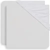 Jollein Drap-Housse Jollein Jersey Boxmatras White (2pack)-75 x 95 cm