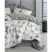 L'essentiel Maison , Ranforce King-Size-Bettbezug-Set (FR), Hilaris - Anthracite, 100 % BAUMWOLLE RANFORCE, Anthrazit, 240 x 220 cm