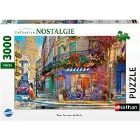 Nathan Puzzle 3000 pièces - Dans les rues de Paris - 14 ans et plus - Qualité supérieure - Assemblage parfait - Collection Nostalgie - 12001870