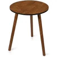 StarTech.com Table basse - Table d'appoint ronde - 40 x 40 x 41 cm - Structure en métal - Marron