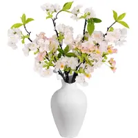 Merkloos Ensemble de 4 fleurs de cerisier artificielles, nécessitant peu d'entretien et décoratives
