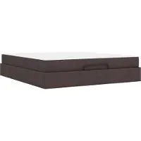 Syfax Cadre de lit avec matelas, 2 pièces, tissu marron clair