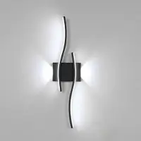 COMELY Applique LED moderne, 20W, 2250 lumens, éclairage linéaire, couleur noire, 6500K – Noir - 6500K (blanc froid)