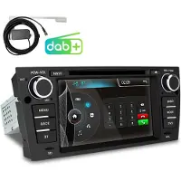 AWESAFE Autoradio DAB+ de 7 pouces pour BMW Série 3 (E90, E91, E92, E93), lecteur CD/DVD, GPS, navigation, Bluetooth, USB, FM, compatible commandes au volant