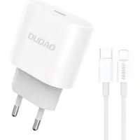 Dudao A8SEU PD Chargeur USB-C +PD cable 20W Blanc (20 W, 1 portion), Chargeur USB, Blanc