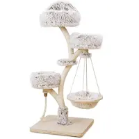 Merkloos Arbre à griffer design branches - 130 cm - Sisal et peluche - Arbre à chat avec hamac